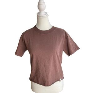 T&B Cropped Cotton T-Shirt Mauve